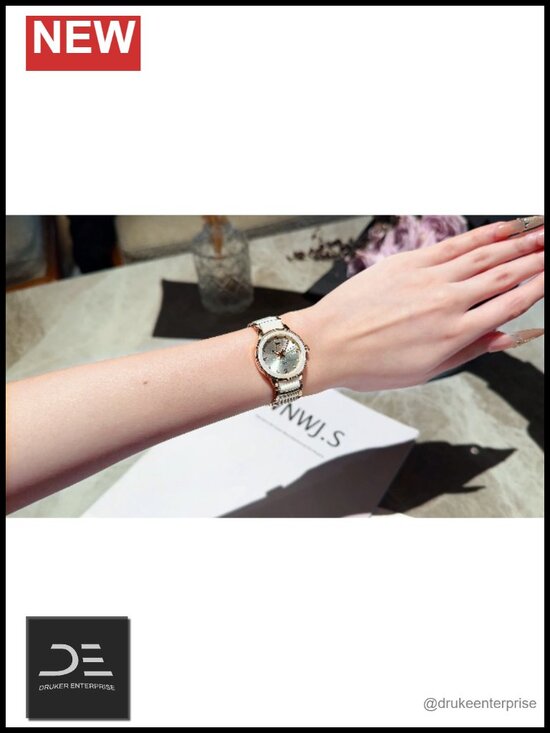 Small Face Slim Ceramic and Stainless Steel Bracelet Luxury Dress Wrist Watch